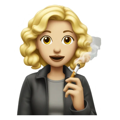 Blonde girl smoking  sticker