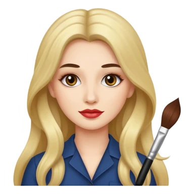 long haired make up artist sticker