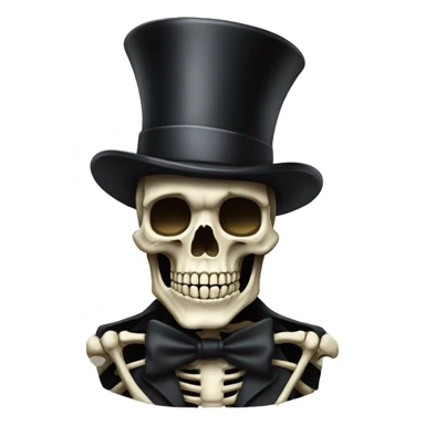 skeleton with tophat sticker
