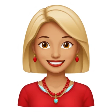 woman with red necklaced sticker