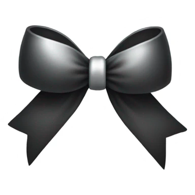 black bow with a silver heart bow in the center sticker
