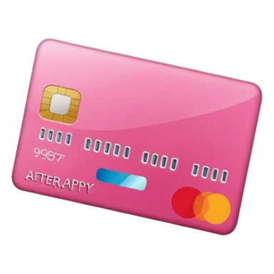 pink big afterpay word on a credit card sticker