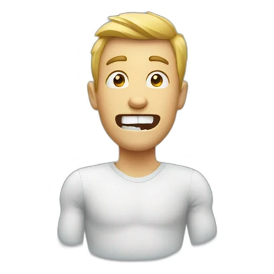 a broken teeth man sticker