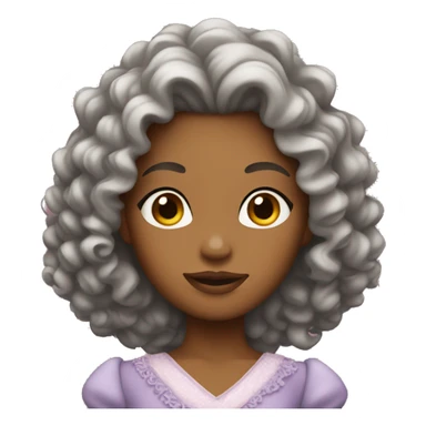 Princess with boots and curly hair  sticker