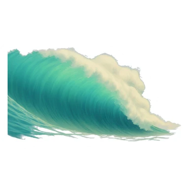 ocean wave with Studio Ghibli sticker