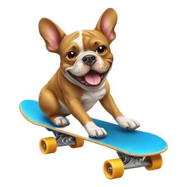 French bull dog riding a skateboard  sticker
