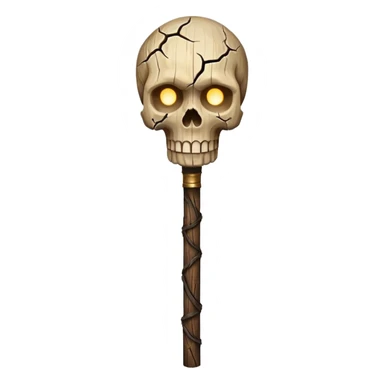 Skull Staff – Wooden staff with glowing skull top
 sticker