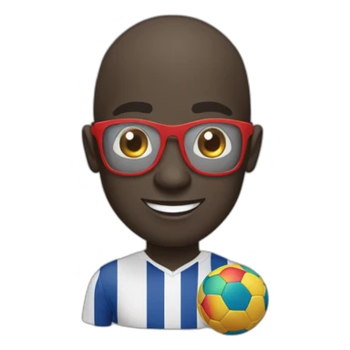 Kanté avec des lunettes avec un ballon de foot sticker