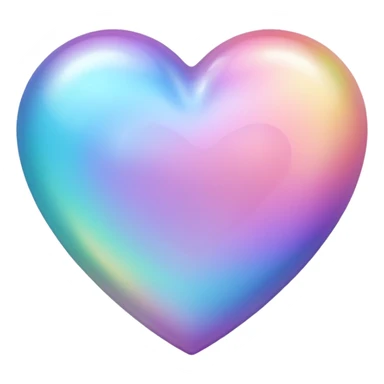 Pastel gradient hue iridescent heart sticker