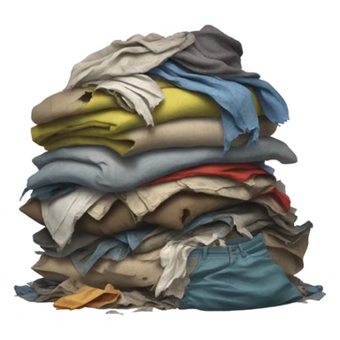 pile of ripped rotten clothes sticker