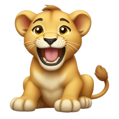 laughing chibi lioness sticker