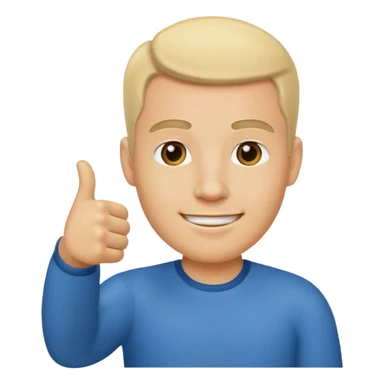 ligth man giving thumbs up full body sticker