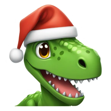 dinosaur with santa hat sticker