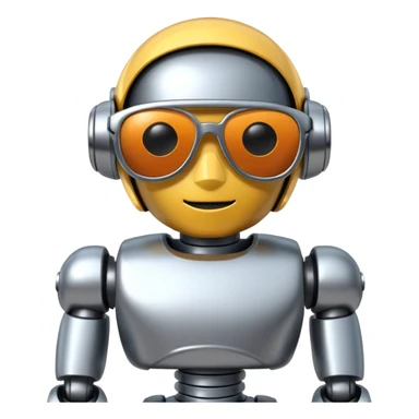 Robot with sun glasses sticker