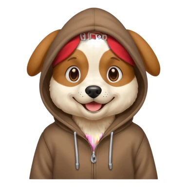 Dog wearing a hoddie  sticker