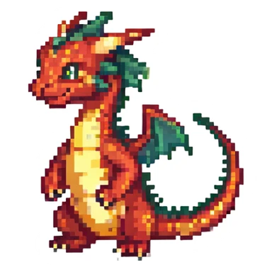 A cute small fire dragon sticker