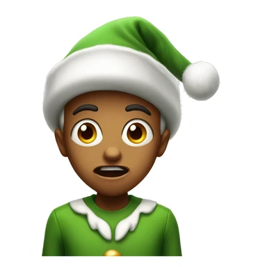 scared christmas elf sticker