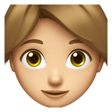 Girl Masha with brown hair and green eyes smiles sticker