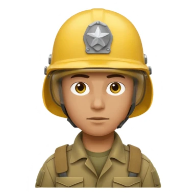 Soldier just face generic yellow with helmet no insignia sticker