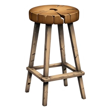 Broken antique bar stool sticker