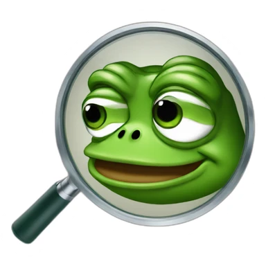 pepe the frog with a magnifier sticker