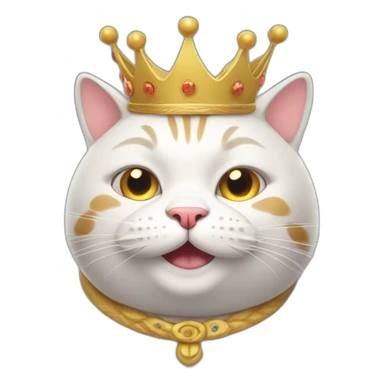 Happy fat king cat sticker