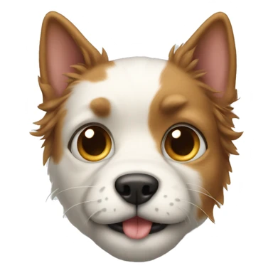 Dog with cat face sticker