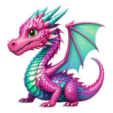 pink and mint dragon sticker