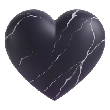 marble black heart sticker