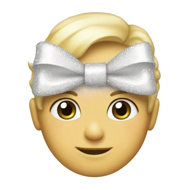 A white bow with glitters sticker