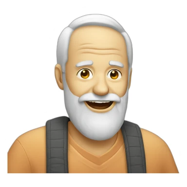 Old man with beard partying like crazy sticker
