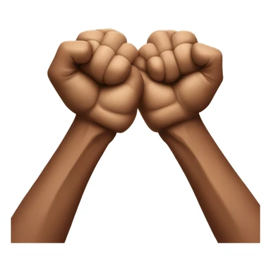 two arms like a boxing but the front of the hands are the ones folded  sticker