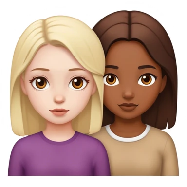 Two girl cousins on brown skin one pale sticker