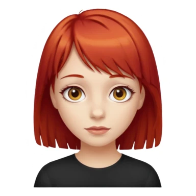 Uma menina de franja cabelos vermelhos e olhos de mel sticker