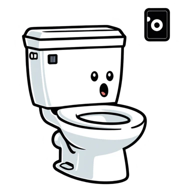 Head comming out of a toilet sticker