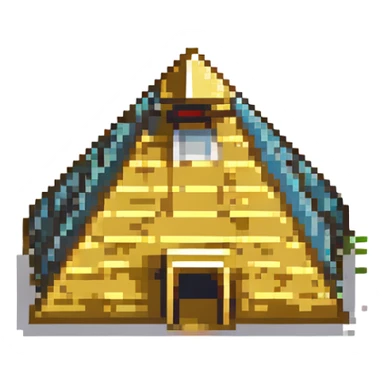 golden Egyptian pyramid under the sun sticker