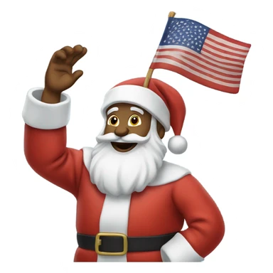 Santa saluting the American flag sticker