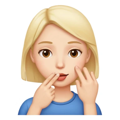 finger touching the mouth sticker