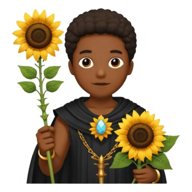 black god with sunflower, scepter sticker