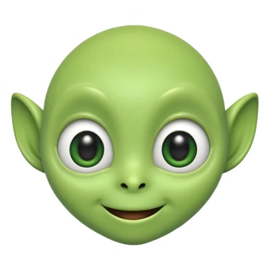 The face of a cute, bouncy green alien sticker