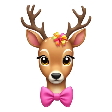 cute deer with bow sticker