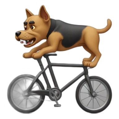 Angry dog on  cycle  sticker
