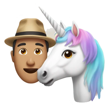 unicorn with person (asian american with hat) sticker