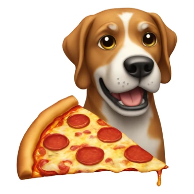 dog eat pizza sticker
