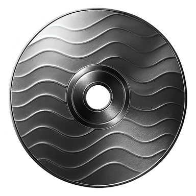 A minimalist CD disc with wave pattern, glowing effect, pink color sticker