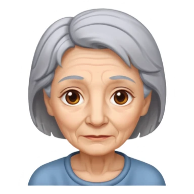 grey hair old woman sticker