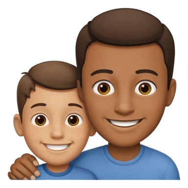 Children boy with papa same person sticker