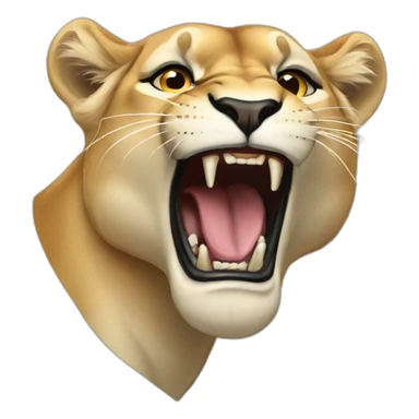 Lioness roaring sticker