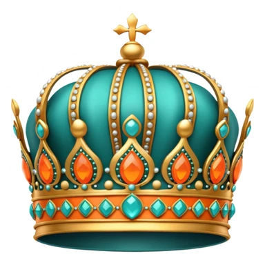 teal and orange royal crown sticker