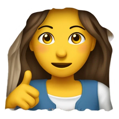 Mujer poniendo cortinas de tela en su ventana sticker